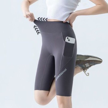 運動字母高腰收腹鯊魚褲 大人 五分褲 運動褲 褲子 中褲 車褲 短褲 打底褲 瑜伽褲 騎行褲 芭比褲 馬褲 外穿 橘魔法 現貨 【BB9155】