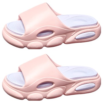 bebehome 超厚造型踩屎感拚色EVA軟底防滑耐磨拖鞋(粉色 39-40)  1入