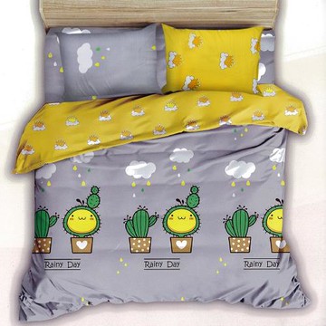 Victoria 加大四件式純綿兩用被床包組-小精靈