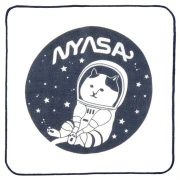 NEKONOBA 超細纖維手帕毛巾 字宙貓 NYASA 寵物用 日本製  1個  白色