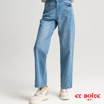 【8折▿】自然高腰骨感小袋唇丹寧直筒褲(淺藍) - BLUE WAY ET BOîTE 箱子