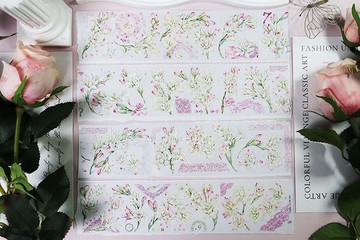 OKMT新七天原創社團咕卡貼紙PET手帳手賬膠帶 特殊工藝 晚香玉