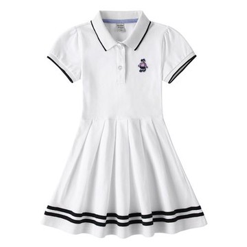 高爾夫兒童短袖polo裙女童夏季連衣裙中大童純棉網球棒球運動長裙
