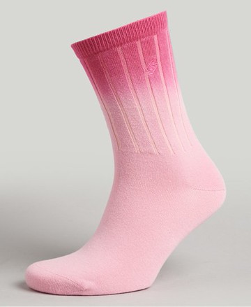 Superdry Men's Men's Organic Cotton Code Logo Dip Dye Socks Pink / Hot Pink/Pale Pink - Size: S/M