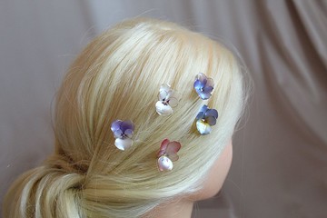 紫羅蘭 花朵 簪 水晶花 小花 可愛的 兒童 展示