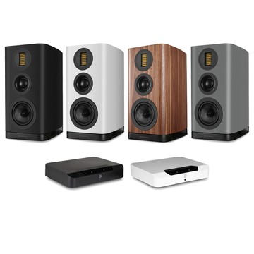 BLUESOUND POWERNODE EDGE 串流綜合擴大機+Wharfedale EVO 5.2 書架喇叭(一對)