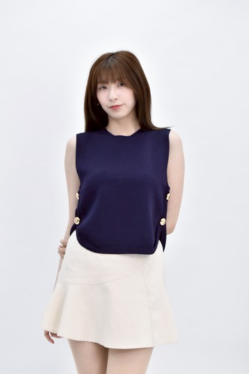 (S) zara 藍色針織無袖上衣