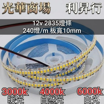 【光華商場 利昇行】12v 2835燈條每公尺240燈/5公尺1200燈/廣告燈箱/櫥櫃照明/公仔燈