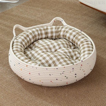 夏季涼窩棉繩麻繩寵物小窩抓板耐臟可洗耐磨編織貓窩貓窩四季通用