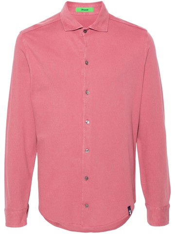 Drumohr - piqué weave cotton shirt - men - Cotton - M - Pink
