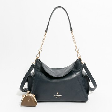 PLAYBOY - 肩背包附長背帶  Striking系列 - 深藍色