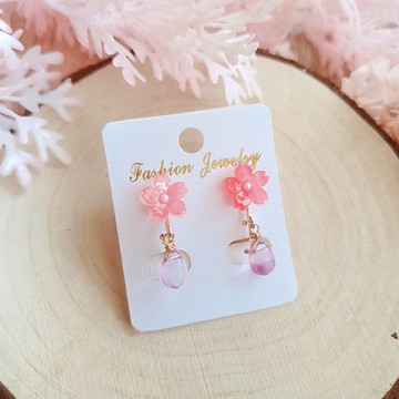 316醫療鋼 耳環 耳夾 耳針 日本櫻花 【此賣場為紅色款】禮物