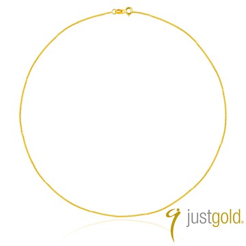 【Just Gold 鎮金店】18K金 圓型斗元鍊MN(16吋)