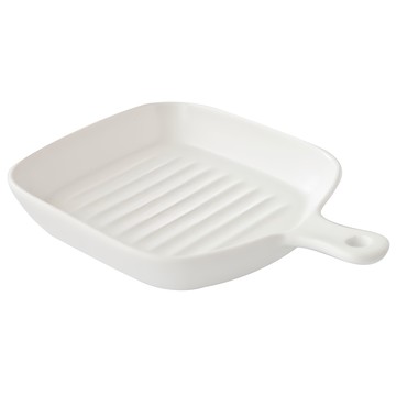 JUST HOME 多莉純色單柄烤盤-白色  1組