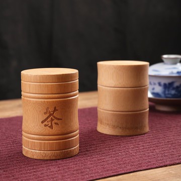 小茶葉罐便攜密封防潮小號旅行隨身迷你竹子裝茶罐竹制竹筒茶葉桶