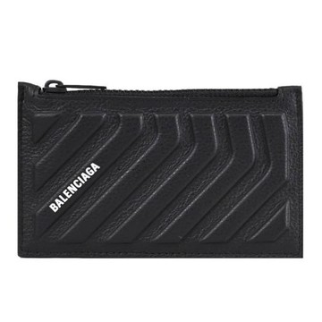 BALENCIAGA 巴黎世家 663714 燙印LOGO輪胎紋路零錢卡包.黑