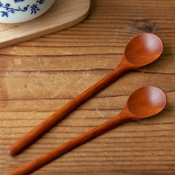 NICOTT 木製茶匙  原木色  2支