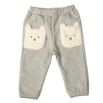 akachan honpo - 10分褲 動物刷毛口袋-灰色