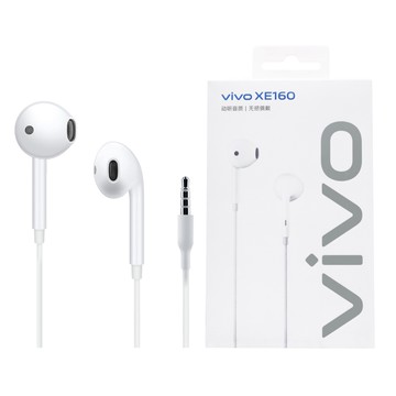 【vivo】原廠 XE160 半入耳式 3.5mm線控耳機 -白色 (盒裝)