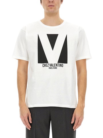 valentino cotton t-shirt with "chez valentino" print