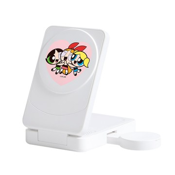 【 TOXOXO 】飛天小女警開心擁抱22.5W折疊式三合一Qi2磁吸支架無線充電器