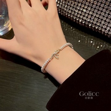 【Golicc】手鍊 ins蝴蝶結珍珠手鍊