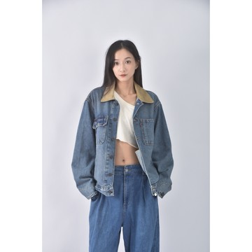 (L) levis丹寧牛仔質感藍色外套二手衣