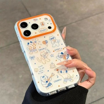 台灣出貨💖 IMD精孔 防摔 蘋果17手機殼 iPhone16_15pro手機殼蘋果14手機殼13_12_11 線條貓咪