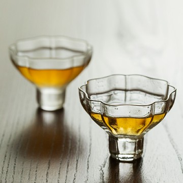 云窩高足玻璃茶杯品茗杯禪意茶盞功夫茶具耐熱喝茶個人主人杯單個