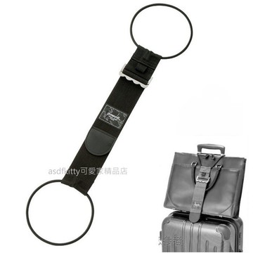 asdfkitty可愛家☆GOWELL黑色行李箱拉桿伸縮便利綁帶-日本正版商品