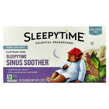 Celestial Seasonings, 健康茶，睡前鼻竇舒緩®，無咖啡萃取，20 茶包，1.2 盎司（35 克）