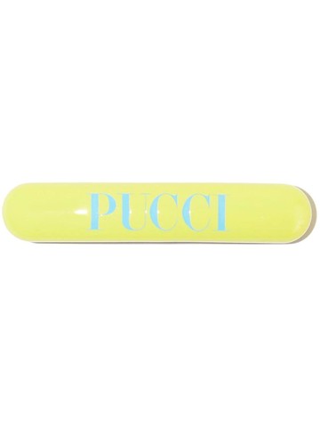 PUCCI - logo-print hair clip - women - Brass - One Size - Yellow