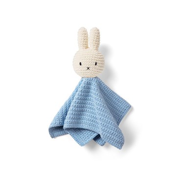 荷蘭 Just Dutch | Miffy 米飛兔 手工編織 嬰幼兒安撫巾 藍色