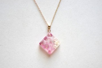 樹脂藝術 方形吊墜・夜色深處