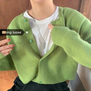 秋季小香風日系毛衣針織開衫外套女秋冬百搭寬松外穿春秋長袖上衣