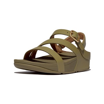 SKINNY II 後帶皮革造型涼鞋-迷彩綠