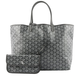GOYARD Saint Louis PM 經典圖紋中型購物包(灰色) STLOUIPMLTY51CL51P