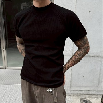 AMERO 男裝 女裝 小立領短袖T恤 超彈性 合身 直紋理