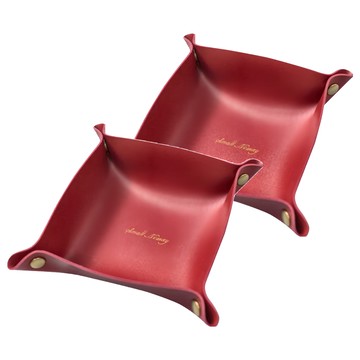 快豹 Mule 皮革收納托盤 PVC塑膠材質  酒紅色  M(22cm)  2個