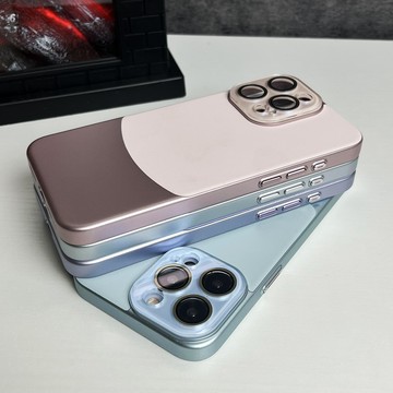 自帶水晶鏡頭 素皮皮紋接拼 適用於 蘋果 iPhone 16 15 14 13 Pro max 手機殼 保護殼 防摔殼