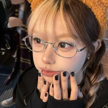 好物 復古銀色橢圓金屬小框眼鏡女潮純欲近視可配高度數防藍光平光鏡男