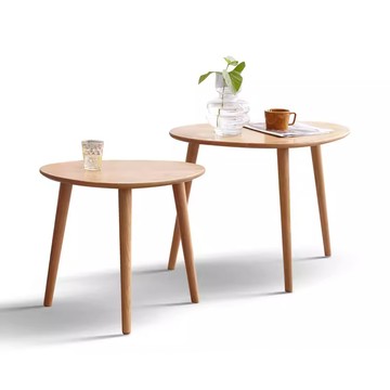 hoi! 源氏木語柏林橡木鵝卵石邊几組合 Y00J07