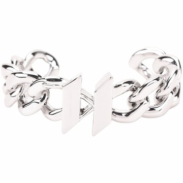 KARL LAGERFELD K/Monogram KL字母鏈條金屬手環(銀色)