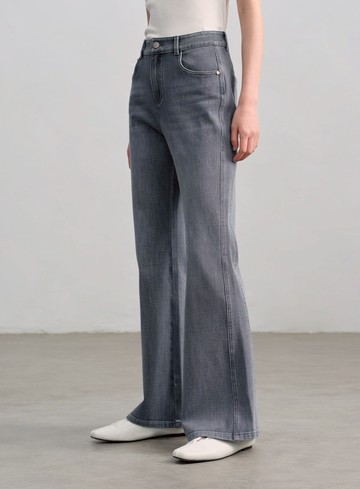 彈力復古喇叭牛仔褲