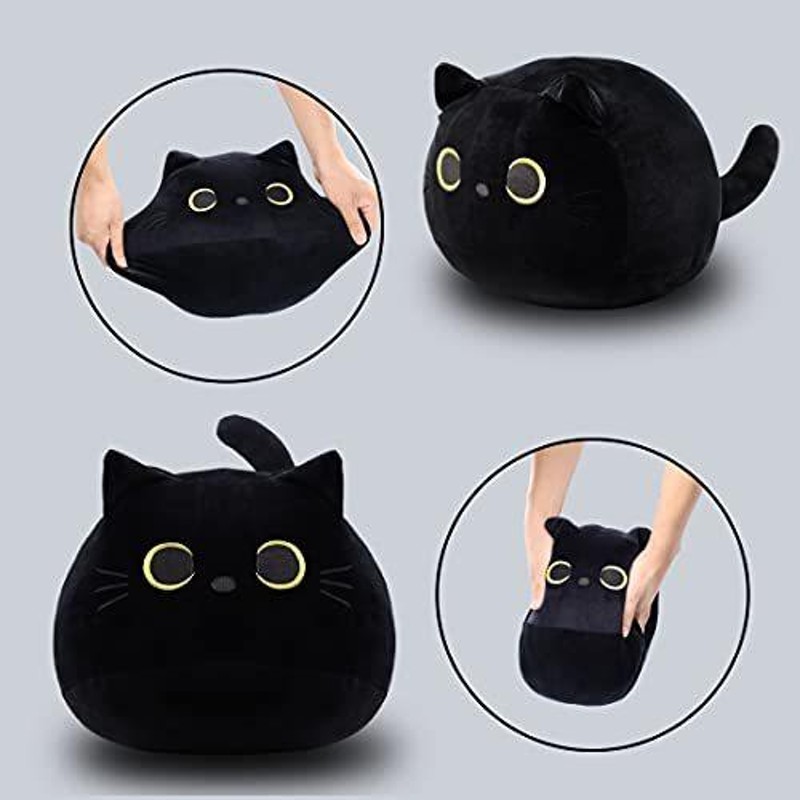 3D 黒猫 ぬいぐるみ 枕 黒猫 ふわふわ 動物 猫 ぬいぐるみ かわいい