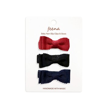 Feena - No.75蝴蝶結髮夾-紅