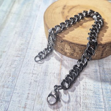 【比法一生】鋼手鍊—黑曜鍊  抗過敏 可洗澡 無須保養