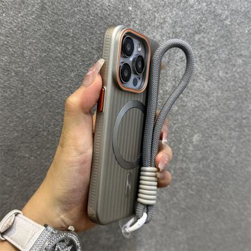 16適用蘋果15手機殼16高級感瓦楞紋磁吸iphone15promax防滑邊個性14pro保護套13小眾12網紅潮牌爆款11男女