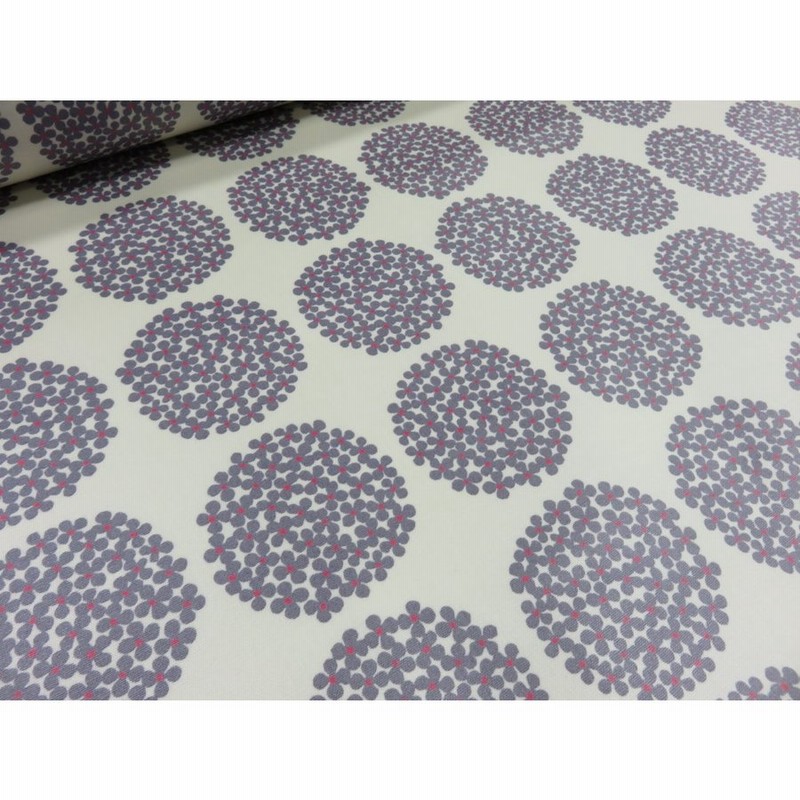 ラミネート生地 サークルフラワー オフ グレー 安い おしゃれ 布地 かわいい 生地 入園 ビニール コーティング 通販 Lineポイント最大get Lineショッピング