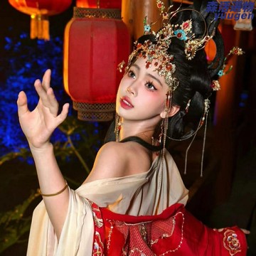 【敦煌飛天】神女發冠 古風頭飾 髮簪 額飾 瓔珞 仙氣飄飄 全套搭配 漢服配飾 舞臺表演 拍照寫真